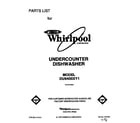 Whirlpool DU9400XY1 front cover diagram