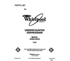 Whirlpool DU8016XX2 front cover diagram