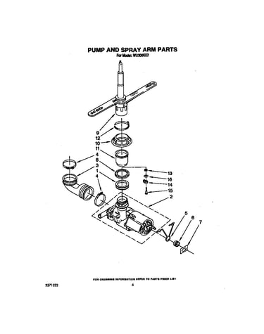 Pump and spray arm