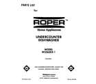 Roper WU5650X1 front cover diagram