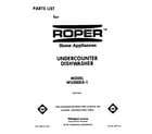 Roper WU3000X1 front cover diagram