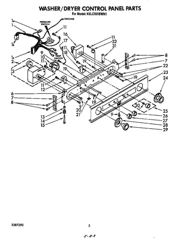 Washer/dryer control panel