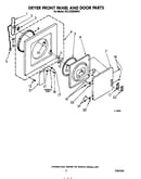 Dryer front panel and door