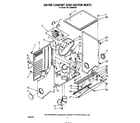 KitchenAid KELC500SWH1 dryer cabinet and motor diagram
