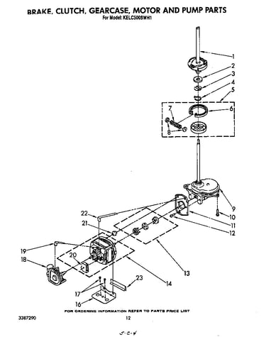 Brake, clutch, gearcase, motor and pump