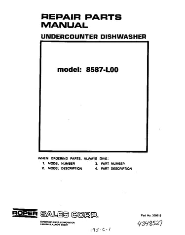 Undercounter dishwasher
