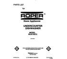 Roper WU5750Y2 front cover diagram