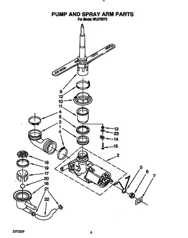 Pump and spray arm