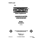 Roper WU4500Y2 front cover diagram