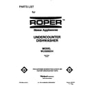 Roper WU3000X4 front cover diagram