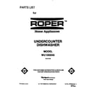 Roper WU1000X6 front cover diagram