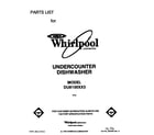 Whirlpool DU8150XX2 front cover diagram