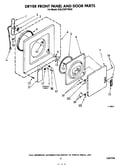 Dryer front panel and door