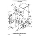 KitchenAid KGLC500TWH0 dryer cabinet and motor diagram