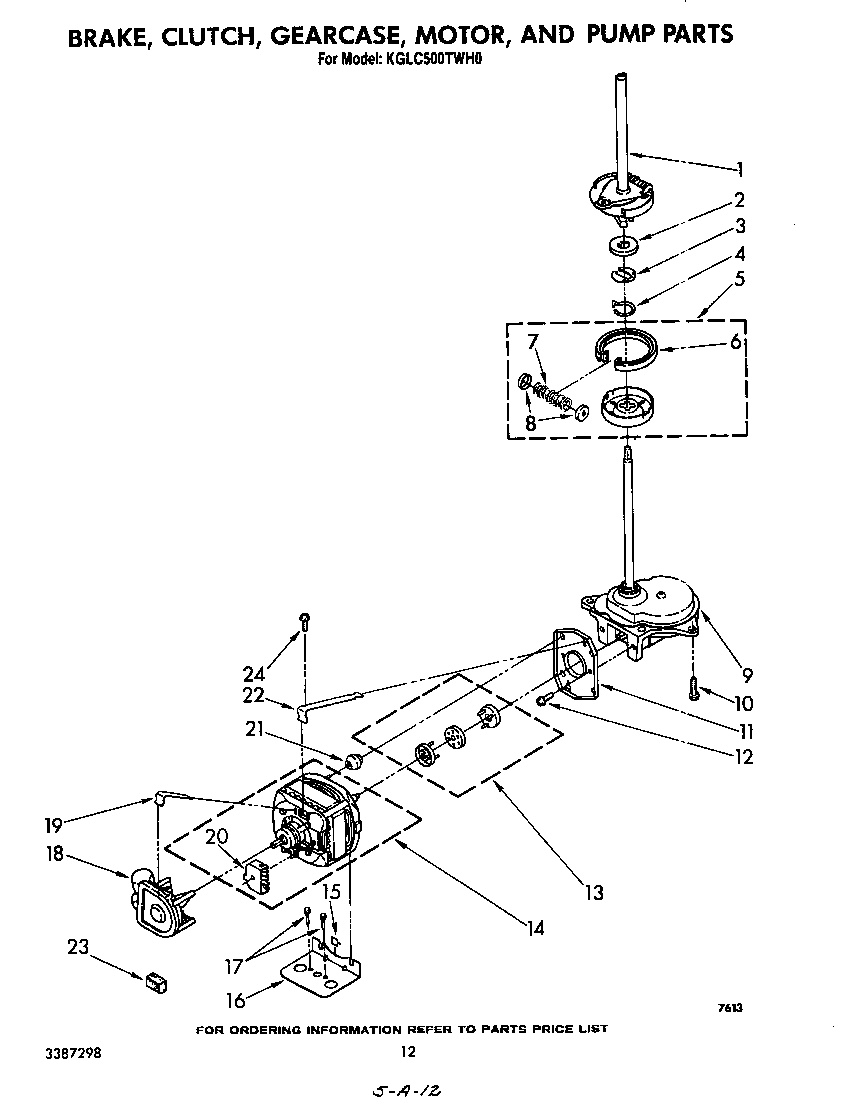 Brake, clutch, gearcase, motor and pump