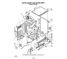 KitchenAid KELC500TWH0 dryer cabinet and motor diagram