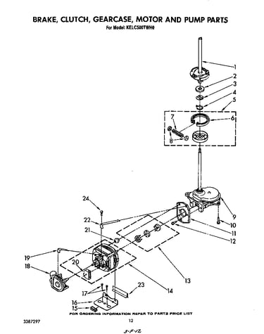 Brake, clutch, gearcase, motor and pump