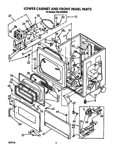 Lower cabinet and front panel