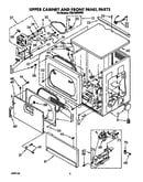 Upper cabinet and front panel