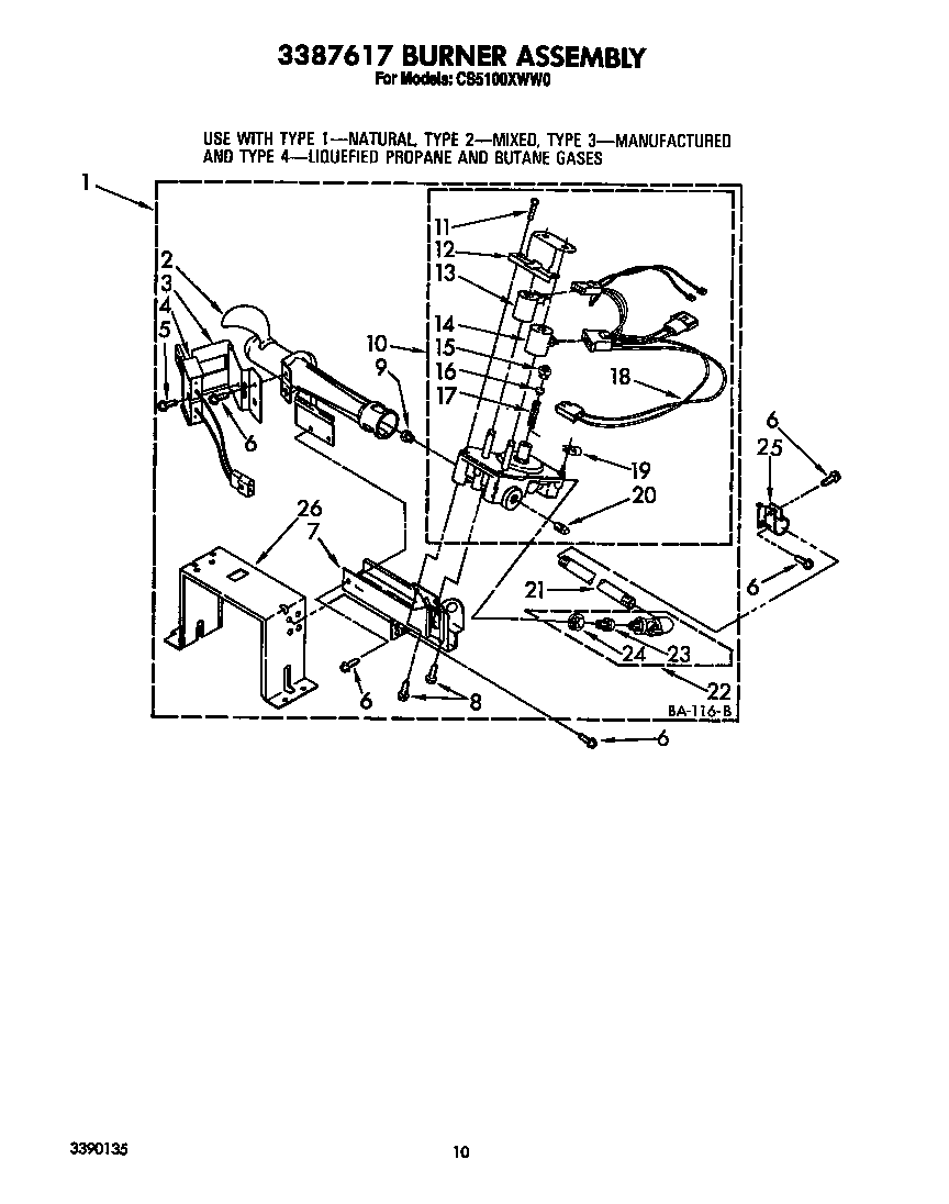 3387617 burner assembly