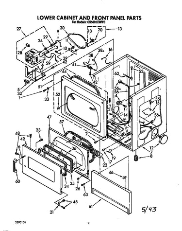 Lower cabinet and front panel
