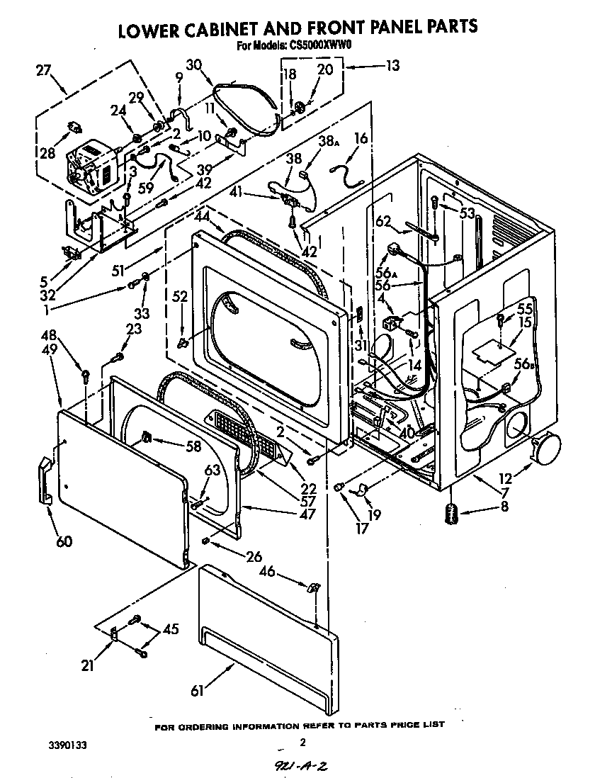 LOWER CABINET AND FRONT PANEL