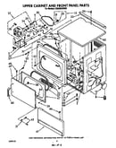 Upper cabinet and front panel