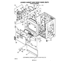 Whirlpool CS5000XSW0 lower cabinet and front panel diagram