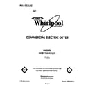 Whirlpool GCE2900XSW0 front cover diagram