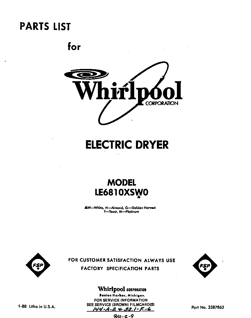 Parts diagram