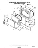 Dryer front panel and door