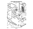 Whirlpool LT5004XTW1 dryer cabinet and motor diagram