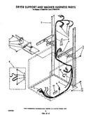 Dryer support and washer harness