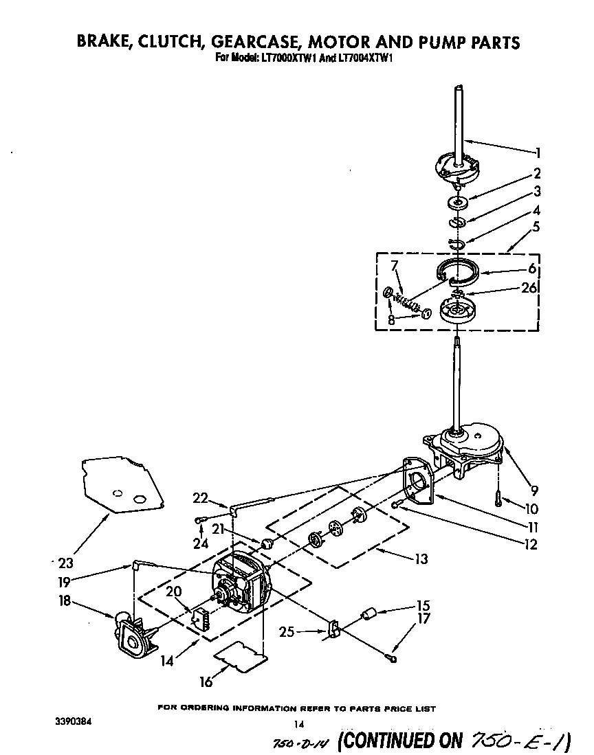 Brake, clutch, gearcase, motor and pump