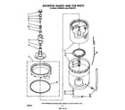 Whirlpool LT5004XTW1 agitator, basket and tub diagram