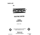 Roper EL6050VW0  diagram