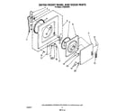 Whirlpool LT4900XSW3 dryer front panel and door diagram