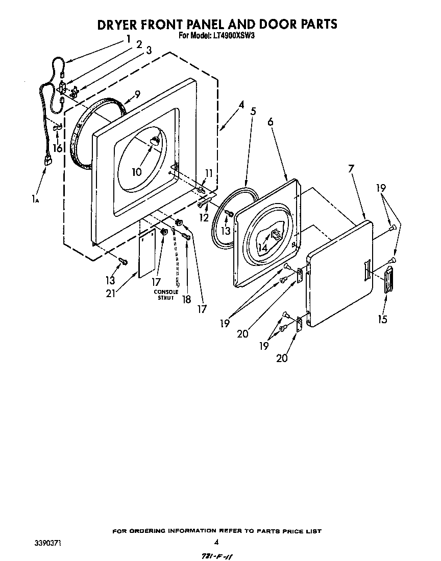 Dryer front panel and door