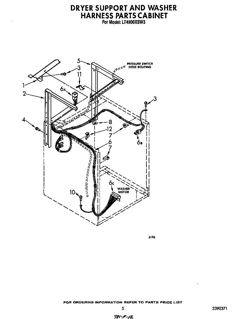 Dryer support and washer harness cabinet