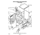 Whirlpool LT4900XSW3 dryer cabinet and motor diagram