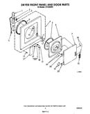 Dryer front panel and door