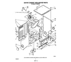 Whirlpool LT5100XSW1 dryer cabinet and motor diagram