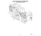 Whirlpool LT5000XSW3 dryer front panel and door diagram