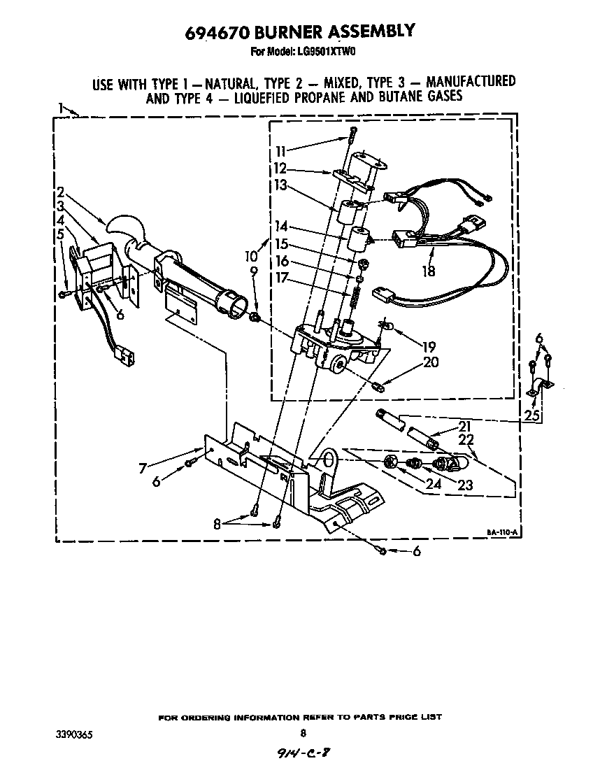 694670 BURNER ASSEMBLY