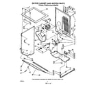 Whirlpool LT7000XTW0 dryer cabinet and motor diagram