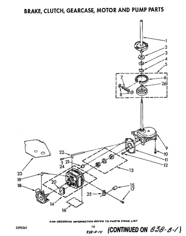 Brake, clutch, gearcase, motor and pump