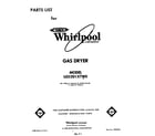 Whirlpool LG5201XTW0 front cover diagram