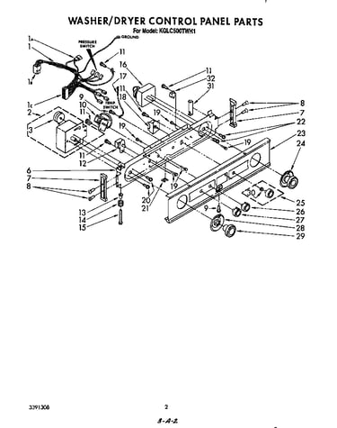 Washer/dryer control panel