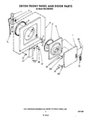 Dryer front panel and door