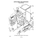 KitchenAid KELC500TWH1 dryer cabinet and motor diagram